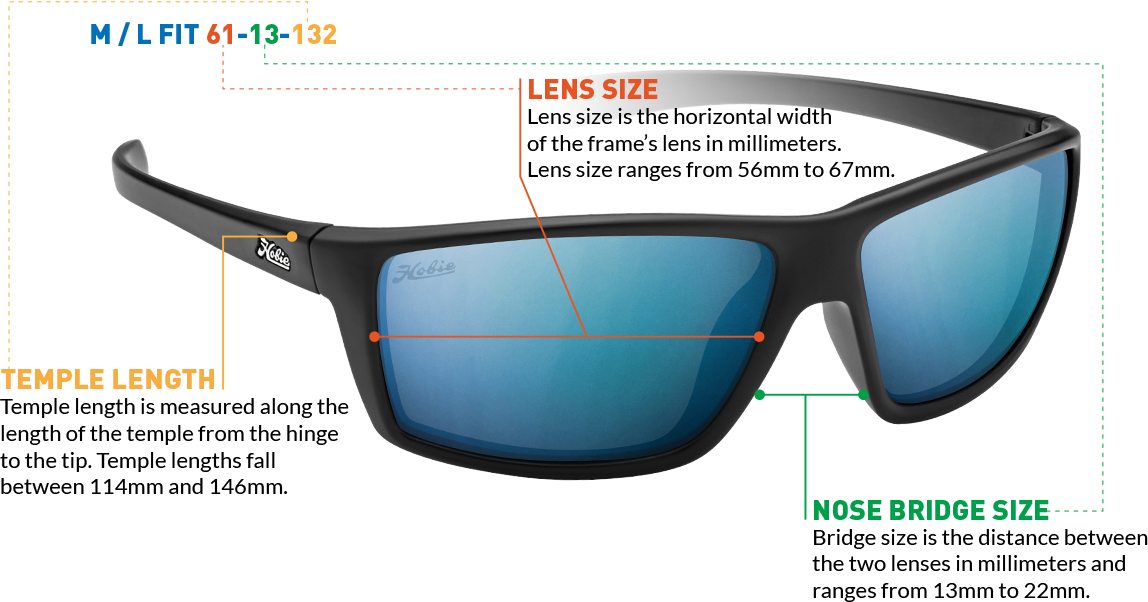 58mm sunglasses store size chart